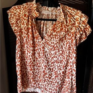 Philosophy Women's Orange and White Blouse